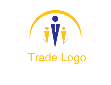 semi-circle over triangle swoosh people icon