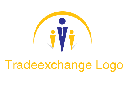 semi-circle over triangle swoosh people icon