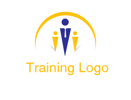 semi-circle over triangle swoosh people icon