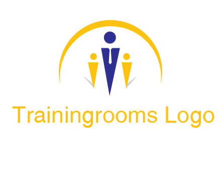 semi-circle over triangle swoosh people icon