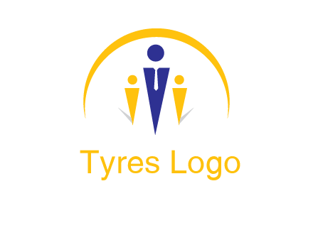 semi-circle over triangle swoosh people icon
