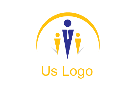 semi-circle over triangle swoosh people icon