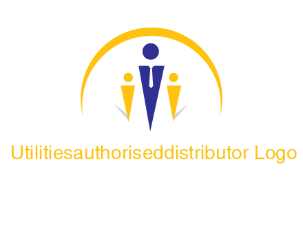 semi-circle over triangle swoosh people icon