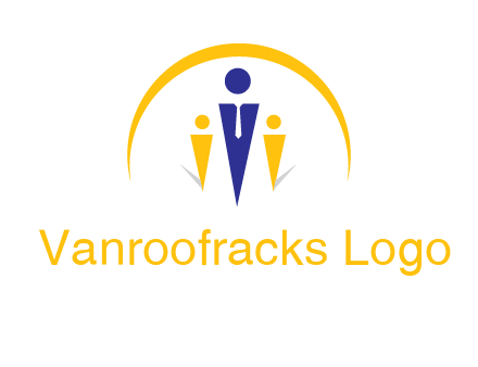 semi-circle over triangle swoosh people icon