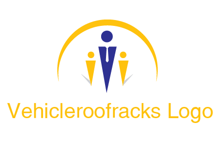 semi-circle over triangle swoosh people icon
