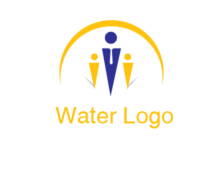 semi-circle over triangle swoosh people icon