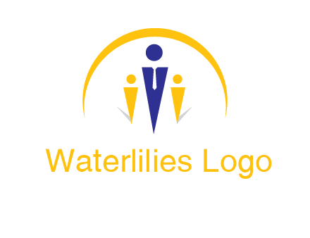semi-circle over triangle swoosh people icon
