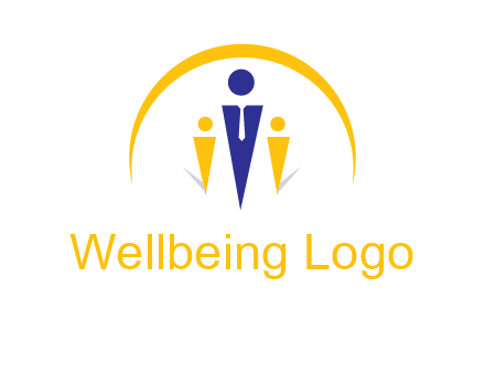 semi-circle over triangle swoosh people icon