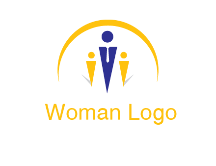 semi-circle over triangle swoosh people icon