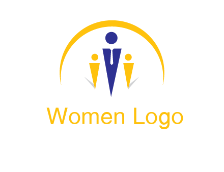 semi-circle over triangle swoosh people icon