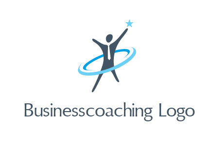 swoosh around man catch star logo