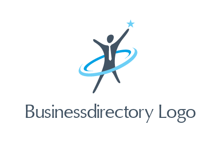 swoosh around man catch star logo