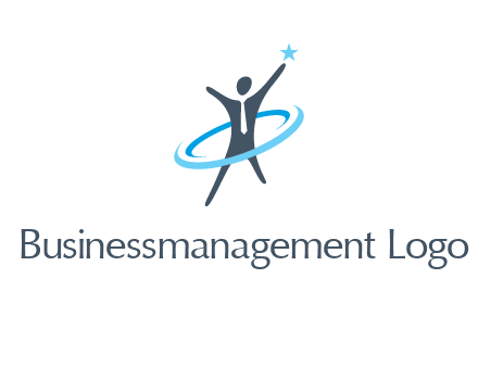 swoosh around man catch star logo