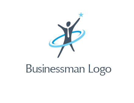 swoosh around man catch star logo