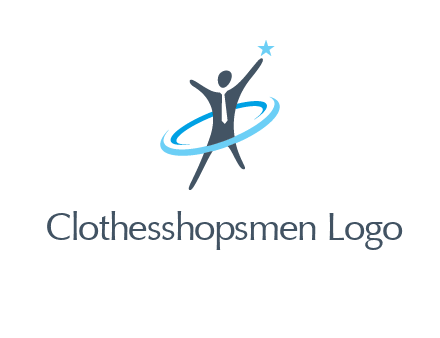 swoosh around man catch star logo