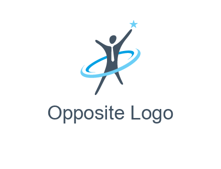 swoosh around man catch star logo