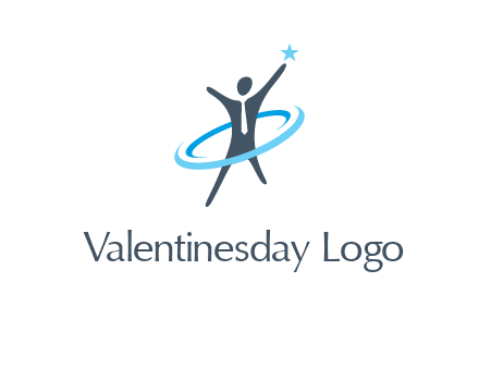 swoosh around man catch star logo