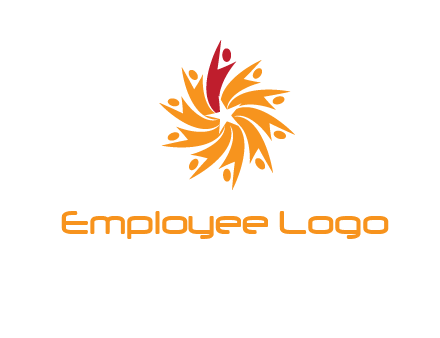 star shape swoosh people employment logo