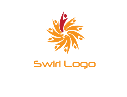 star shape swoosh people employment logo