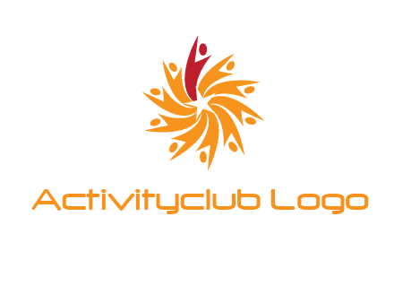 star shape swoosh people employment logo