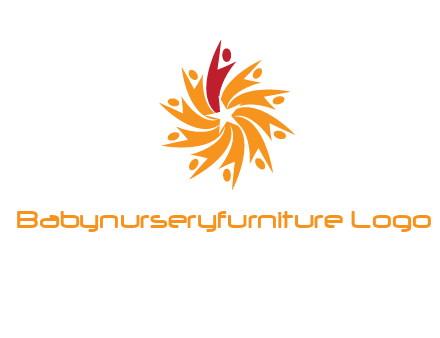 star shape swoosh people employment logo
