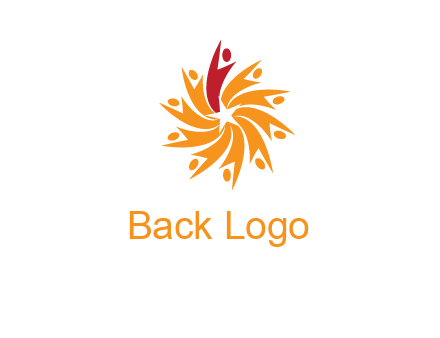 star shape swoosh people employment logo