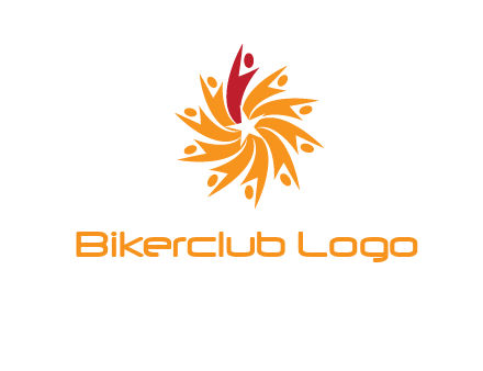 star shape swoosh people employment logo