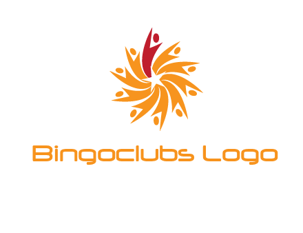 star shape swoosh people employment logo