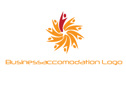 star shape swoosh people employment logo