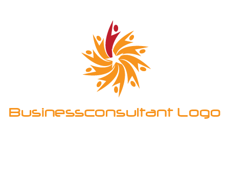 star shape swoosh people employment logo