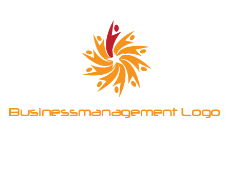 star shape swoosh people employment logo