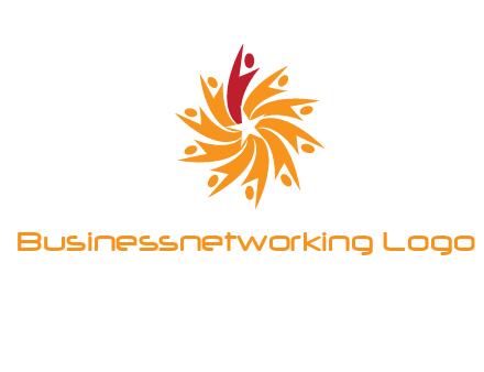 star shape swoosh people employment logo