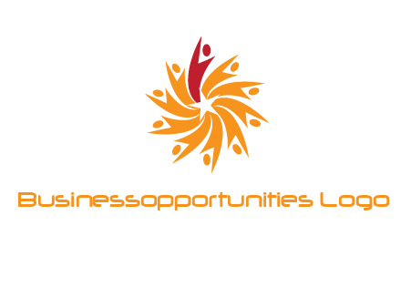 star shape swoosh people employment logo