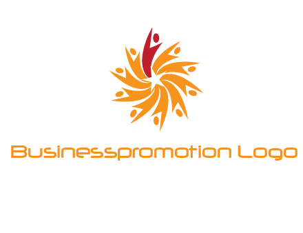star shape swoosh people employment logo