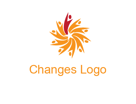 star shape swoosh people employment logo