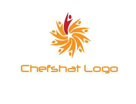 star shape swoosh people employment logo