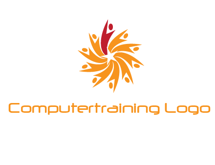 star shape swoosh people employment logo