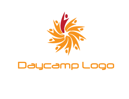 star shape swoosh people employment logo