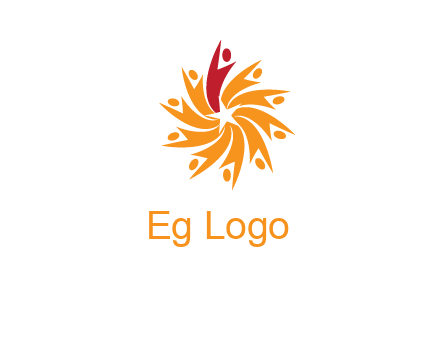 star shape swoosh people employment logo
