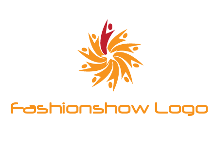 star shape swoosh people employment logo