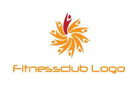 star shape swoosh people employment logo