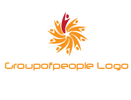 star shape swoosh people employment logo