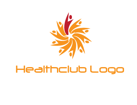 star shape swoosh people employment logo