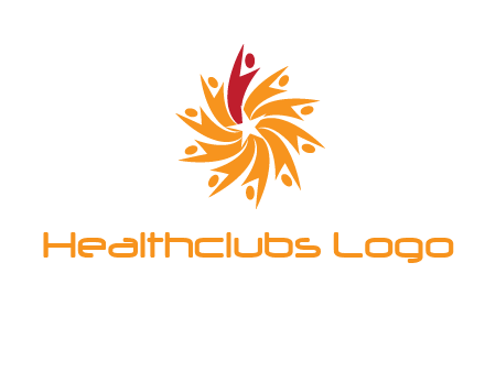 star shape swoosh people employment logo