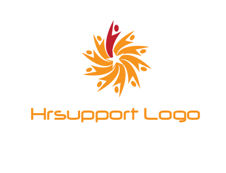 star shape swoosh people employment logo