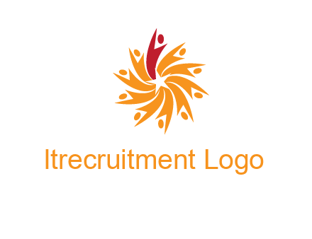 star shape swoosh people employment logo