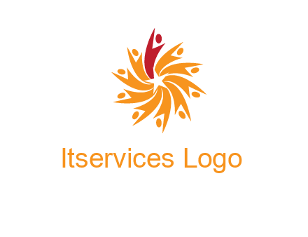 star shape swoosh people employment logo