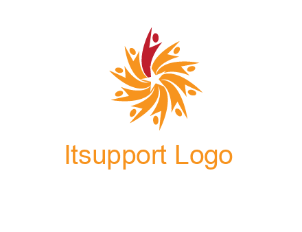 star shape swoosh people employment logo