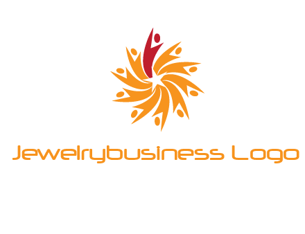 star shape swoosh people employment logo