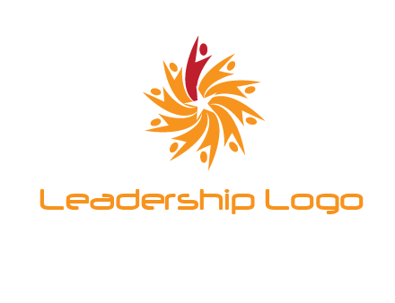 star shape swoosh people employment logo